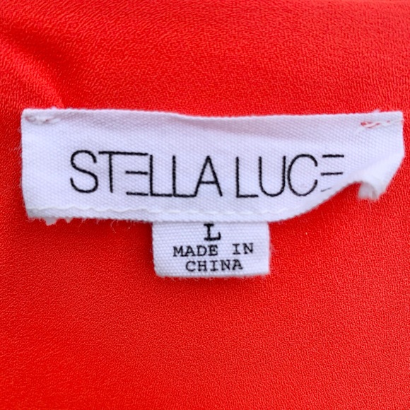 Stella Luce Red Scalloped Halter Blouse ~ Size Large - Picture 6 of 7